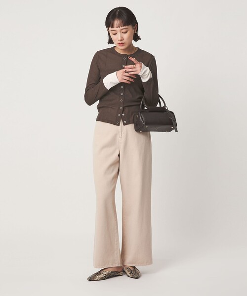 green label relaxing(グリーンレーベルリラクシング)の「シアー メランジ カーディガン(カーディガン/ボレロ・レディース・ブラック/グレー/モカ・FREE)」の7枚目の写真