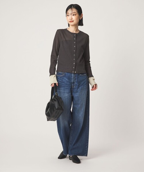green label relaxing(グリーンレーベルリラクシング)の「シアー メランジ カーディガン(カーディガン/ボレロ・レディース・ブラック/グレー/モカ・FREE)」の14枚目の写真
