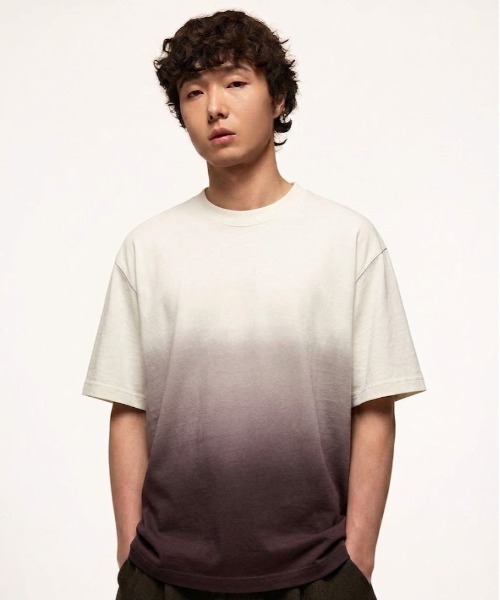 MODE COMMUTER（モードコミューター）の「Gradient Knit Crew Neck S/S T-Shirt（Tシャツ/カットソー・メンズ・グレー/ホワイト・SMALL/MEDIUM/LARGE）」の2枚目の写真