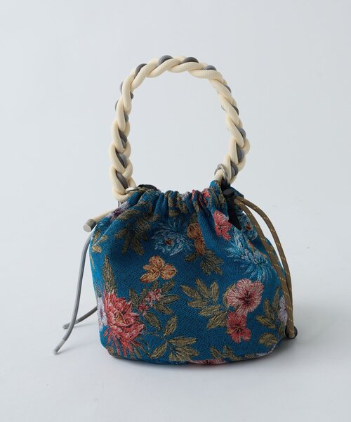 SOUNDSGOOOOD(サウンズグッド)の「【SOUNDS GOOOOD】ゴブラン柄巾着バッグ(トートバッグ・メンズ・ブルー/ベージュ・ONE SIZE)」の10枚目の写真