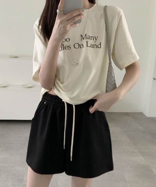 DAY CLOSET(デイ クローゼット)の「ゆったり広がるAライン。ポンチスウェットショートパンツ レディース(スウェットパンツ・レディース・グレー/ブラック/オフホワイト・L/M/XL)」の15枚目の写真