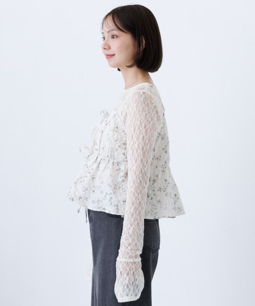 flower(フラワー)の「シアーフラワートップ2(Tシャツ/カットソー・レディース・アイボリー/ブラウン・FREE)」の22枚目の写真
