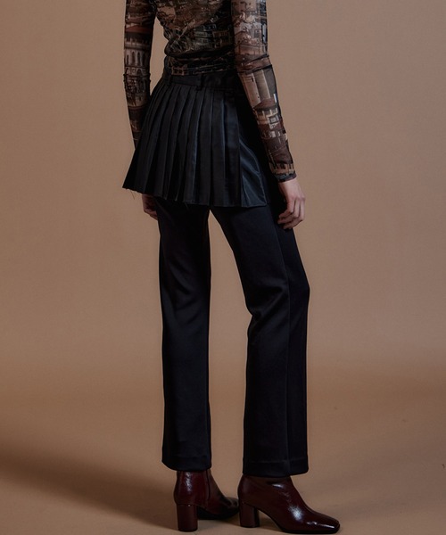 MAISON SPECIAL（メゾンスペシャル）の「Skirt Layered Pants/スカートレイヤードパンツ（その他パンツ・レディース・ブラック/ブラウン・36/38）」の3枚目の写真