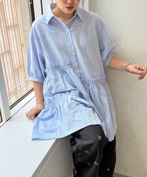 シャーリングフリルミニワンピース