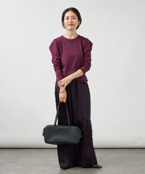 VERMEIL par iena(ヴェルメイユパーイエナ)の「SALCE サルーチェ ARISA GRAIN W34xH17xD12cm 4463250001(ボストンバッグ・レディース・ブラック・FREE)」の3枚目の写真