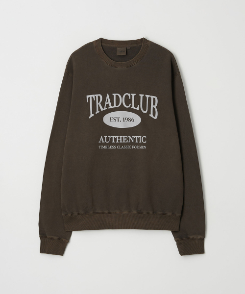 TRADCLUB（トラッドクラブ）の「グラスゴーピグメントウォッシングオーバースウェット5カラー（スウェット・メンズ・ブラウン/チャコール/ネイビー/パープル・MEDIUM/LARGE/X-LARGE）」の6枚目の写真