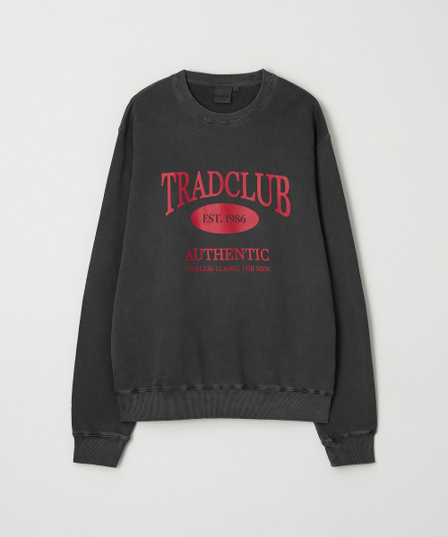 TRADCLUB（トラッドクラブ）の「グラスゴーピグメントウォッシングオーバースウェット5カラー（スウェット・メンズ・ブラウン/チャコール/ネイビー/パープル・MEDIUM/LARGE/X-LARGE）」の7枚目の写真
