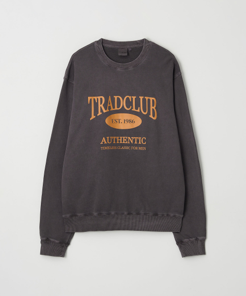TRADCLUB（トラッドクラブ）の「グラスゴーピグメントウォッシングオーバースウェット5カラー（スウェット・メンズ・ブラウン/チャコール/ネイビー/パープル・MEDIUM/LARGE/X-LARGE）」の8枚目の写真