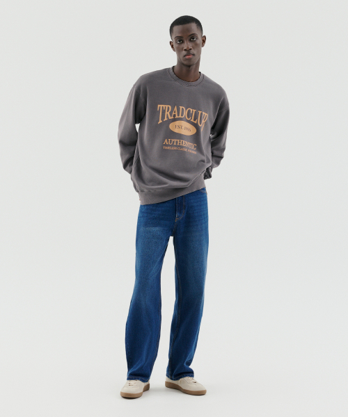 TRADCLUB（トラッドクラブ）の「グラスゴーピグメントウォッシングオーバースウェット5カラー（スウェット・メンズ・ブラウン/チャコール/ネイビー/パープル・MEDIUM/LARGE/X-LARGE）」の15枚目の写真