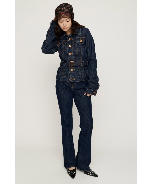 SLY(スライ)の「BELTED COMPACT DENIM JK ベルテッドコンパクトデニムジャケット 秋服 冬服(デニムジャケット・レディース・ブルー/ダークブルー・FREE)」の18枚目の写真