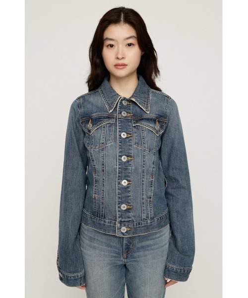 SLY(スライ)の「BELTED COMPACT DENIM JK ベルテッドコンパクトデニムジャケット 秋服 冬服(デニムジャケット・レディース・ブルー/ダークブルー・FREE)」の11枚目の写真