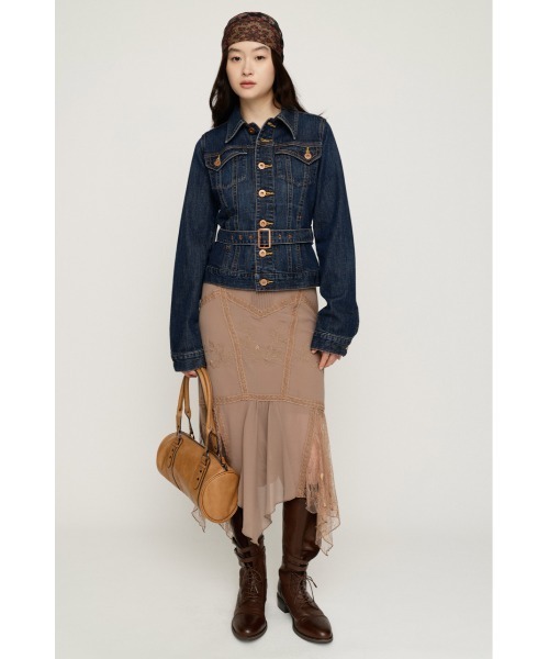 SLY(スライ)の「BELTED COMPACT DENIM JK ベルテッドコンパクトデニムジャケット 秋服 冬服(デニムジャケット・レディース・ブルー/ダークブルー・FREE)」の13枚目の写真