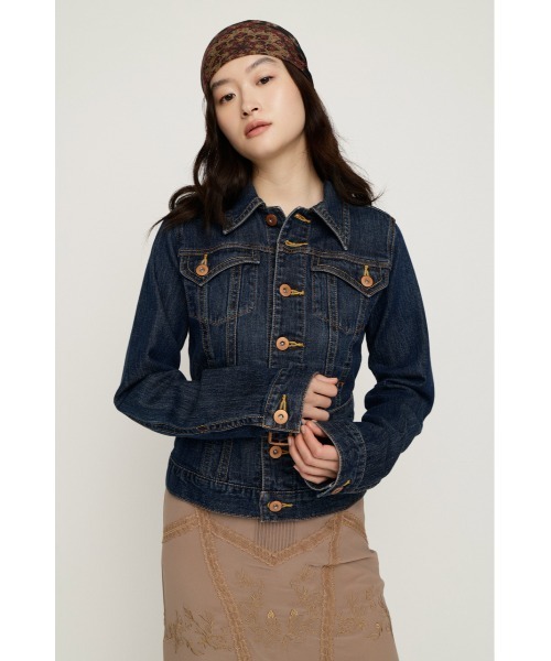 SLY(スライ)の「BELTED COMPACT DENIM JK ベルテッドコンパクトデニムジャケット 秋服 冬服(デニムジャケット・レディース・ブルー/ダークブルー・FREE)」の15枚目の写真