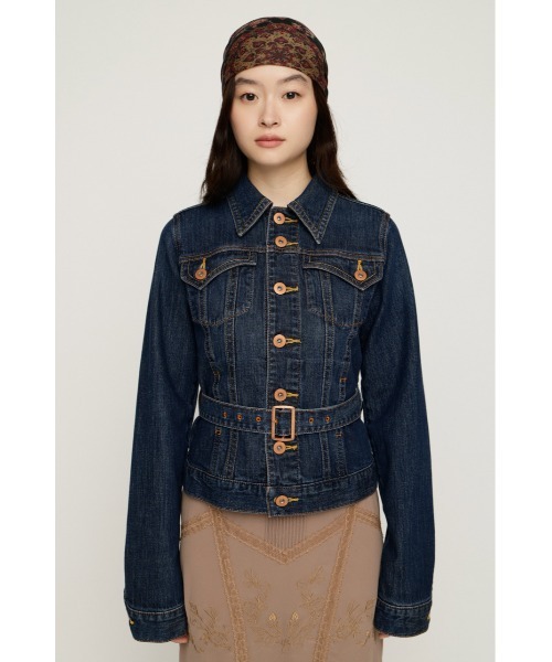 SLY(スライ)の「BELTED COMPACT DENIM JK ベルテッドコンパクトデニムジャケット 秋服 冬服(デニムジャケット・レディース・ブルー/ダークブルー・FREE)」の16枚目の写真