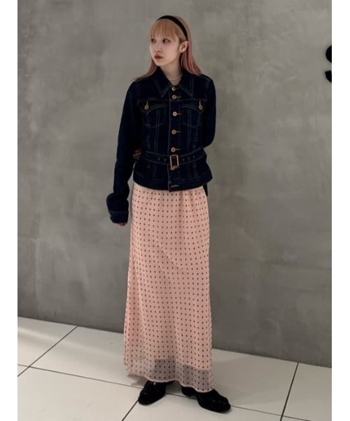 SLY(スライ)の「BELTED COMPACT DENIM JK ベルテッドコンパクトデニムジャケット 秋服 冬服(デニムジャケット・レディース・ブルー/ダークブルー・FREE)」の20枚目の写真