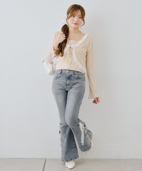 Another Branch olive des olive(アナザーブランチオリーブデオリーブ)の「レース付きキャミソールボレロset(Tシャツ/カットソー・レディース・ブラック/ブラウン/アイボリー・FREE)」の21枚目の写真