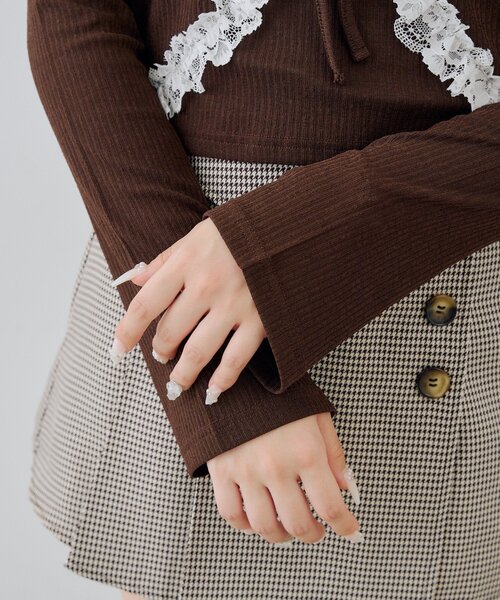 Another Branch olive des olive(アナザーブランチオリーブデオリーブ)の「レース付きキャミソールボレロset(Tシャツ/カットソー・レディース・ブラック/ブラウン/アイボリー・FREE)」の4枚目の写真