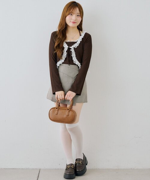 Another Branch olive des olive(アナザーブランチオリーブデオリーブ)の「レース付きキャミソールボレロset(Tシャツ/カットソー・レディース・ブラック/ブラウン/アイボリー・FREE)」の9枚目の写真