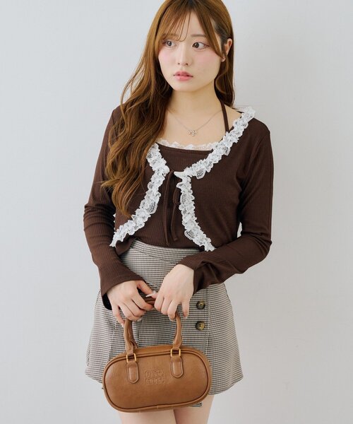 Another Branch olive des olive(アナザーブランチオリーブデオリーブ)の「レース付きキャミソールボレロset(Tシャツ/カットソー・レディース・ブラック/ブラウン/アイボリー・FREE)」の14枚目の写真
