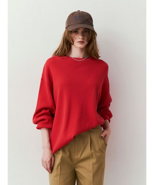 Ungrid(アングリッド)の「ルーズシルエットワッフルロングスリーブTee(Tシャツ/カットソー・レディース・ライトグレー/チャコールグレー/ブラウン/レッド・FREE)」の4枚目の写真
