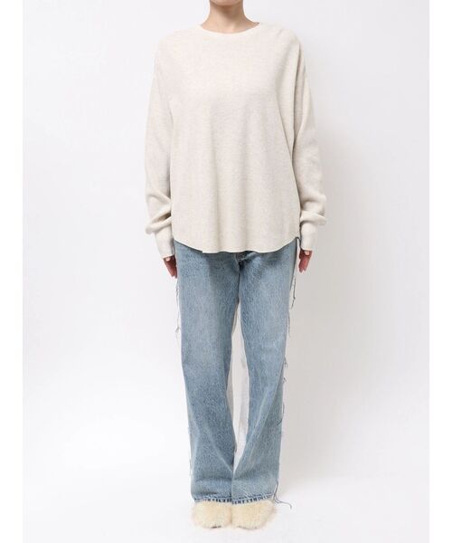 Ungrid(アングリッド)の「ルーズシルエットワッフルロングスリーブTee(Tシャツ/カットソー・レディース・ライトグレー/チャコールグレー/ブラウン/レッド・FREE)」の15枚目の写真