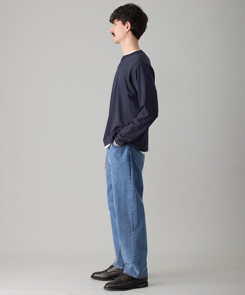 UNFILO(アンフィーロ)の「3シーズンスウェット ヘンリーネックTEE(スウェット・メンズ・ライトグレー系/ネイビー系/ブラック系・SMALL/X-LARGE/MEDIUM/LARGE)」の9枚目の写真