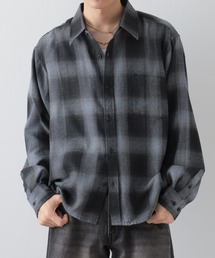GLOVEHOUSE TC オンブレネルチェック クロップドシャツ 長袖