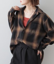 GLOVEHOUSE TC オンブレネルチェック クロップドシャツ 長袖