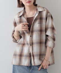 GLOVEHOUSE TC オンブレネルチェック クロップドシャツ 長袖