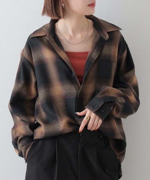 FUNALIVE(ファンアライブ)の「GLOVEHOUSE TC オンブレネルチェック クロップドシャツ 長袖(シャツ/ブラウス・メンズ・ブラック系2/ホワイト/ダークグリーン/ブラック系1/グリーン/サックスブルー/ベージュ系2/ベージュ系1/ブラウン系2/ブラウン系1・M/LL/L)」の15枚目の写真