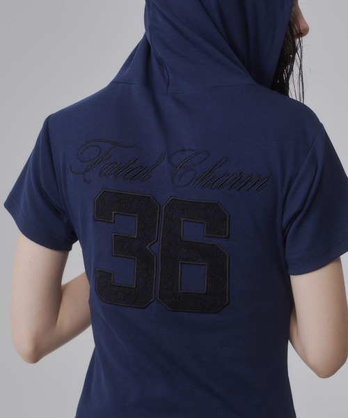 ENVYM(アンビー)の「レースナンバリング フーディー Tシャツ 【ドット】(Tシャツ/カットソー・レディース・ブラック/ホワイト/ブルー・FREE)」の10枚目の写真