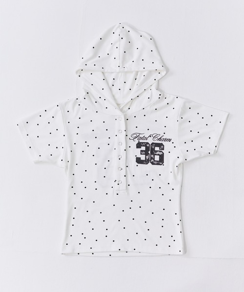 ENVYM(アンビー)の「レースナンバリング フーディー Tシャツ 【ドット】(Tシャツ/カットソー・レディース・ブラック/ホワイト/ブルー・FREE)」の11枚目の写真