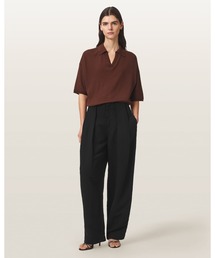 PHI LINEN-BLEND WIDE LEG TROUSERS | PHI リネンブレンド ワイド レッグ トラウザー