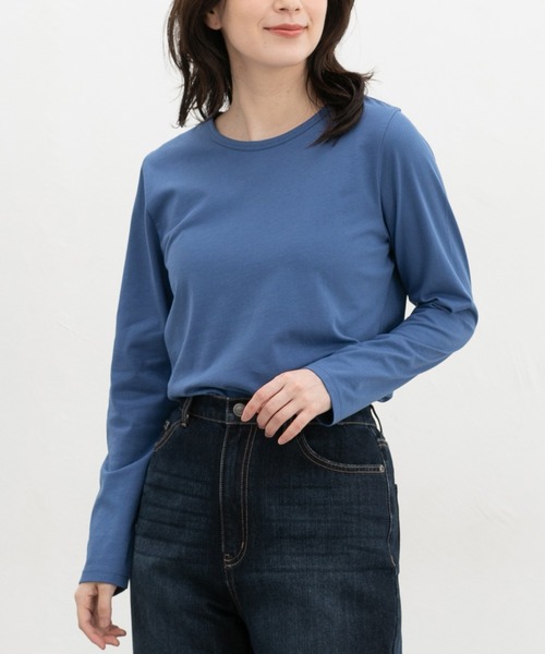 Honeys(ハニーズ)の「オーガニッククルーT(Tシャツ/カットソー・レディース・ブラウン/マスタード/グリーン/ブルー/ボルドー/ピンク系その他2・LL/L/M/S)」の4枚目の写真