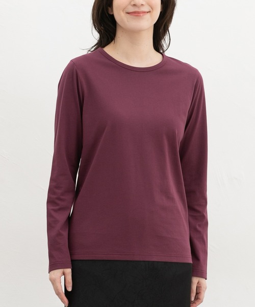 Honeys(ハニーズ)の「オーガニッククルーT(Tシャツ/カットソー・レディース・ブラウン/マスタード/グリーン/ブルー/ボルドー/ピンク系その他2・LL/L/M/S)」の14枚目の写真