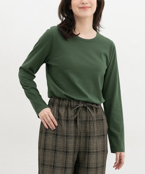 Honeys(ハニーズ)の「オーガニッククルーT(Tシャツ/カットソー・レディース・ブラウン/マスタード/グリーン/ブルー/ボルドー/ピンク系その他2・LL/L/M/S)」の18枚目の写真