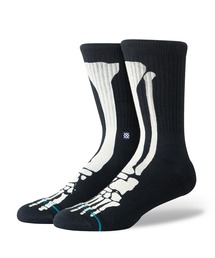 STANCE（スタンス）の「【STANCE/スタンス】 スケルトングラフィックロゴクルーソックス / おしゃれなギフトに最適！  BONES 3（ソックス/靴下）」