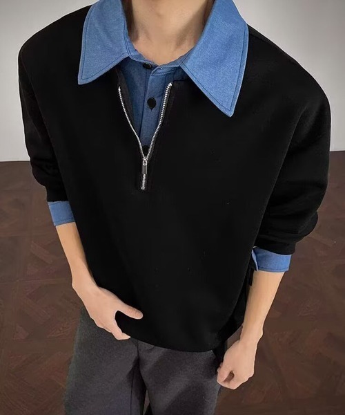Ressaca(レサーカ)の「フェイクレイヤードハーフジップスウェット(スウェット・メンズ・グレー/ブラック・M/L)」の19枚目の写真