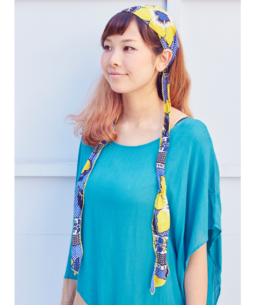 チャイハネ（チャイハネ）の「【チャイハネ】カンガリボンターバン / ヘアバンド（ヘアバンド・レディース・ネイビー/レッド/ターコイズブルー・FREE）」の6枚目の写真