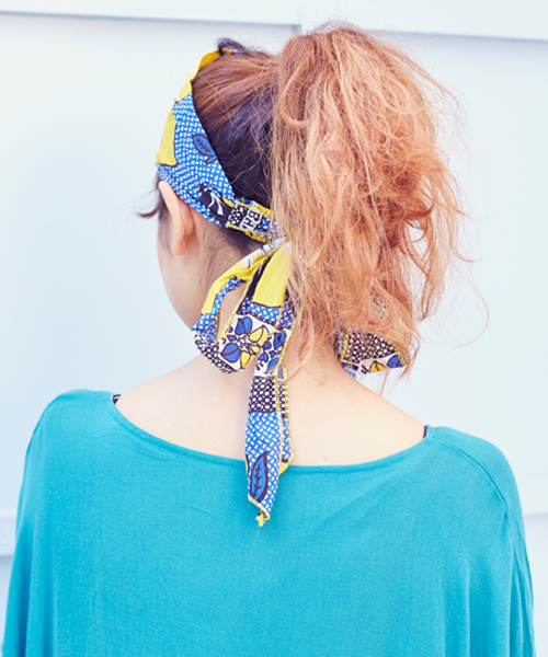 チャイハネ（チャイハネ）の「【チャイハネ】カンガリボンターバン / ヘアバンド（ヘアバンド・レディース・ネイビー/レッド/ターコイズブルー・FREE）」の8枚目の写真