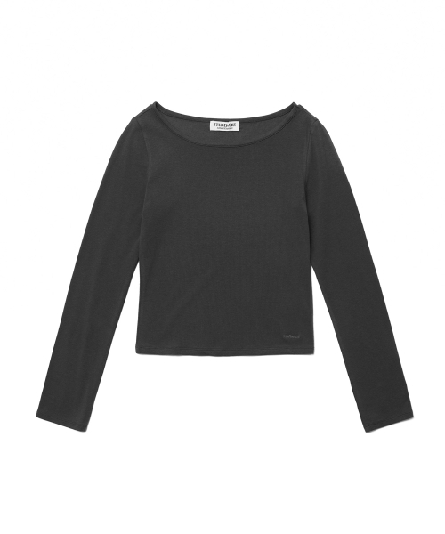 TTUDEMENT（トュードメント）の「HALTER-NECK LAYERED T-SHIRT_CHARCOAL（Tシャツ/カットソー・レディース・その他・FREE）」の3枚目の写真