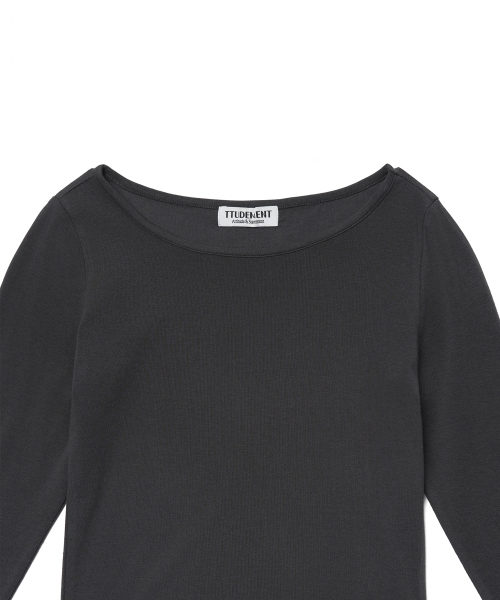 TTUDEMENT（トュードメント）の「HALTER-NECK LAYERED T-SHIRT_CHARCOAL（Tシャツ/カットソー・レディース・その他・FREE）」の7枚目の写真