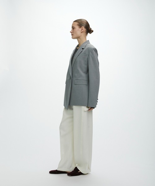 CITY TOKYO（シティトウキョウ）の「【CITY TOKYO/シティートウキョウ】Hem Tailored Jacket/ヘムテーラードウールジャケット（テーラードジャケット・レディース・ライトグレー/ベージュ/ダークグレー・1/2）」の13枚目の写真