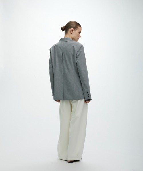 CITY TOKYO（シティトウキョウ）の「【CITY TOKYO/シティートウキョウ】Hem Tailored Jacket/ヘムテーラードウールジャケット（テーラードジャケット・レディース・ライトグレー/ベージュ/ダークグレー・1/2）」の15枚目の写真