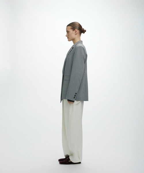 CITY TOKYO（シティトウキョウ）の「【CITY TOKYO/シティートウキョウ】Hem Tailored Jacket/ヘムテーラードウールジャケット（テーラードジャケット・レディース・ライトグレー/ベージュ/ダークグレー・1/2）」の17枚目の写真