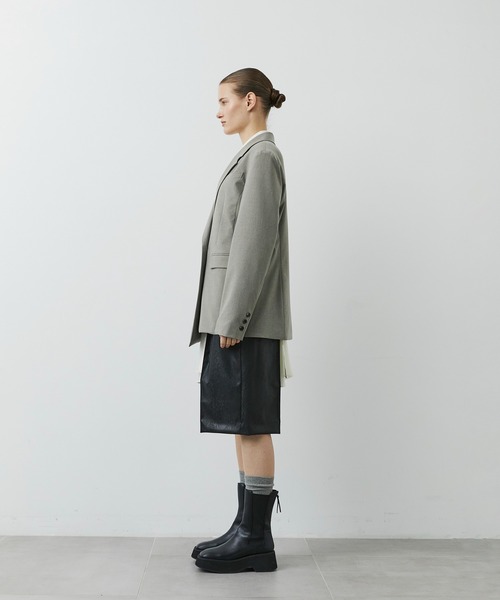 CITY TOKYO（シティトウキョウ）の「【CITY TOKYO/シティートウキョウ】Hem Tailored Jacket/ヘムテーラードウールジャケット（テーラードジャケット・レディース・ライトグレー/ベージュ/ダークグレー・1/2）」の6枚目の写真