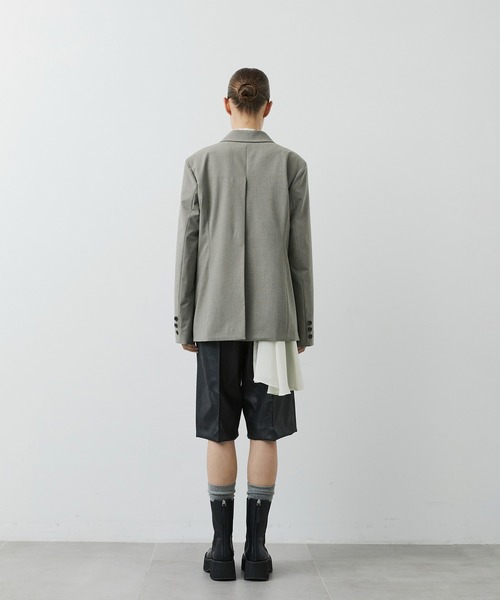 CITY TOKYO（シティトウキョウ）の「【CITY TOKYO/シティートウキョウ】Hem Tailored Jacket/ヘムテーラードウールジャケット（テーラードジャケット・レディース・ライトグレー/ベージュ/ダークグレー・1/2）」の7枚目の写真