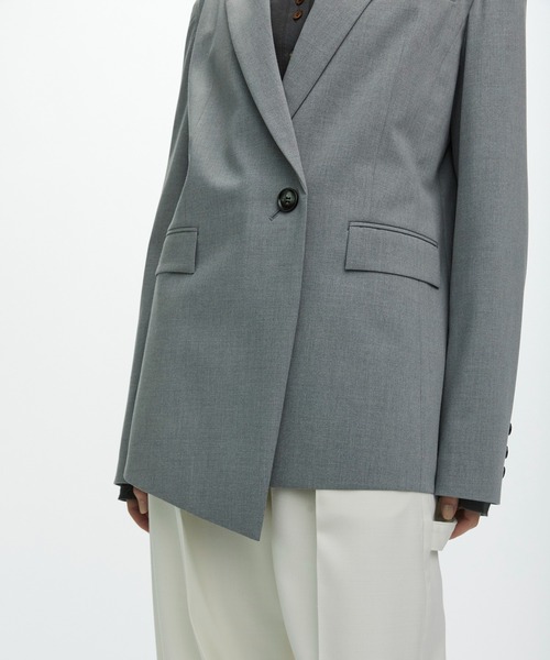 CITY TOKYO（シティトウキョウ）の「【CITY TOKYO/シティートウキョウ】Hem Tailored Jacket/ヘムテーラードウールジャケット（テーラードジャケット・レディース・ライトグレー/ベージュ/ダークグレー・1/2）」の20枚目の写真