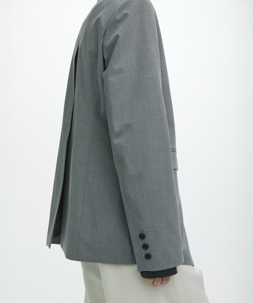 CITY TOKYO（シティトウキョウ）の「【CITY TOKYO/シティートウキョウ】Hem Tailored Jacket/ヘムテーラードウールジャケット（テーラードジャケット・レディース・ライトグレー/ベージュ/ダークグレー・1/2）」の21枚目の写真