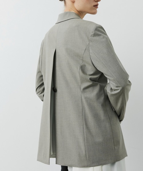 CITY TOKYO（シティトウキョウ）の「【CITY TOKYO/シティートウキョウ】Hem Tailored Jacket/ヘムテーラードウールジャケット（テーラードジャケット・レディース・ライトグレー/ベージュ/ダークグレー・1/2）」の9枚目の写真